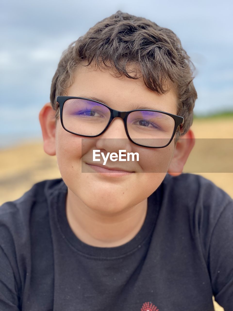 Close-up portrait of smiling boy