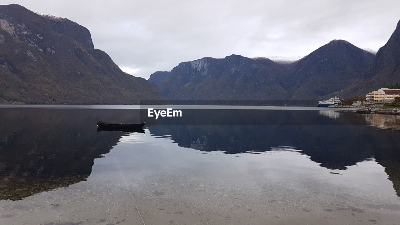 SCENIC VIEW OF LAKE AGAINST MOUNTAINS