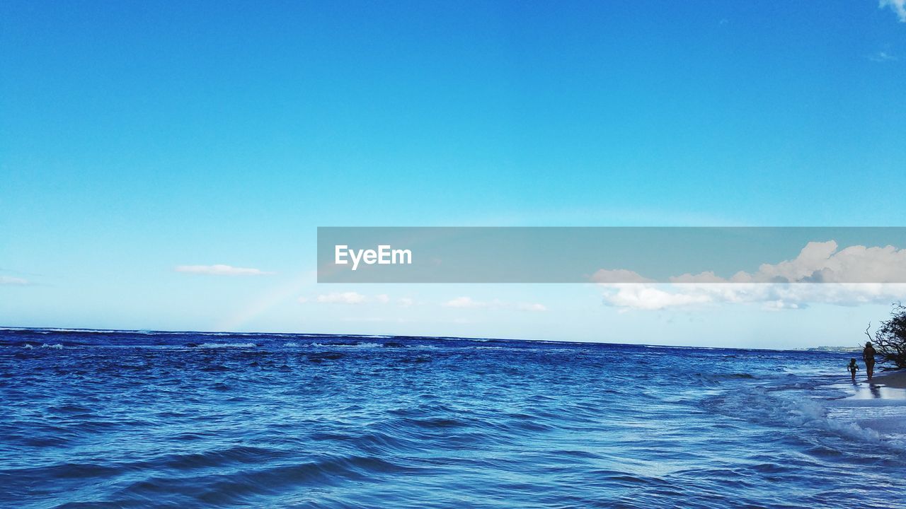 VIEW OF SEA AGAINST BLUE SKY