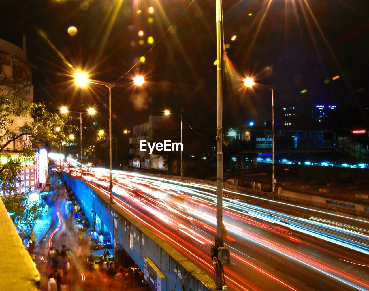 LIGHT TRAILS AT NIGHT