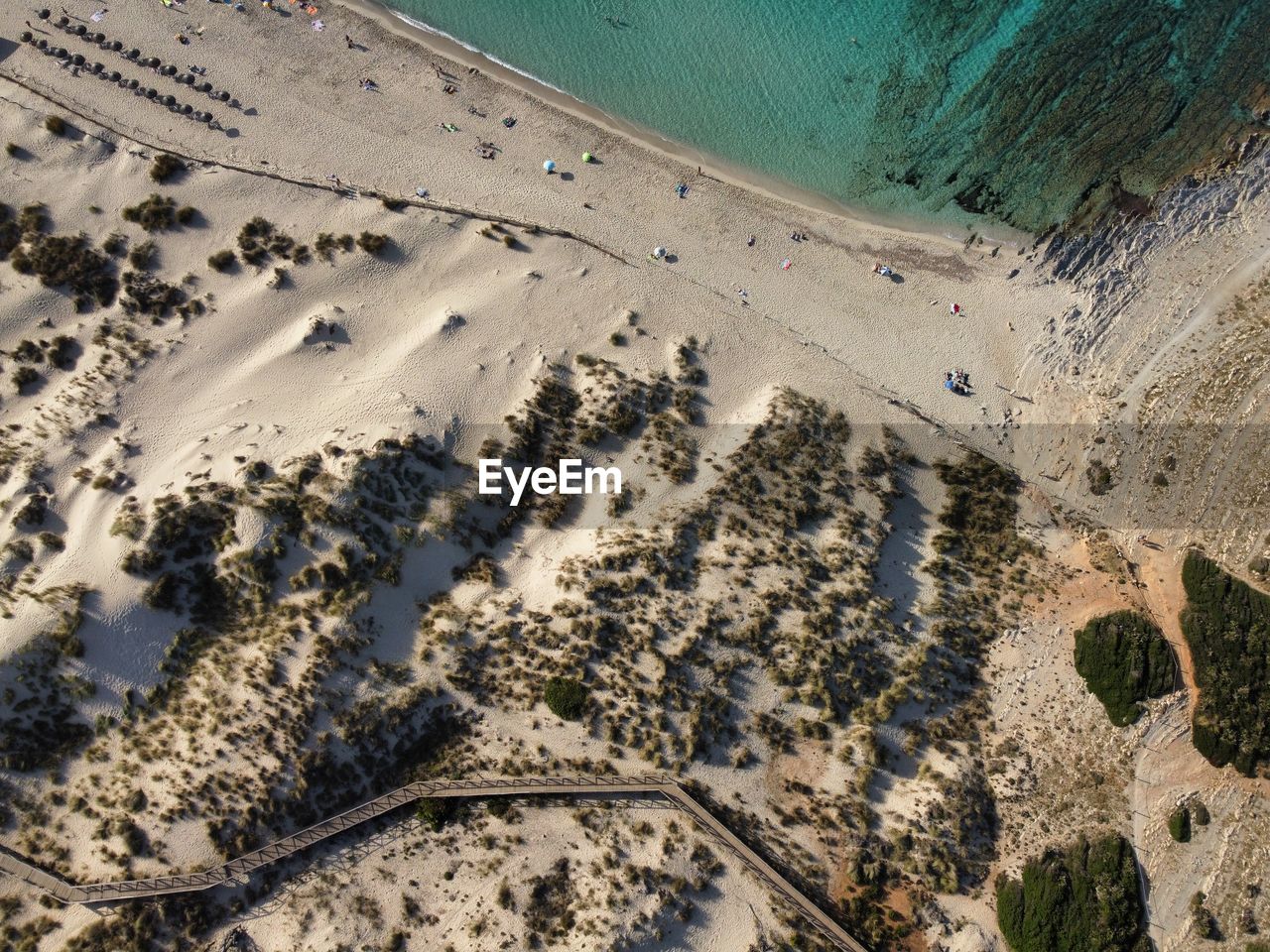 High angle view of beach