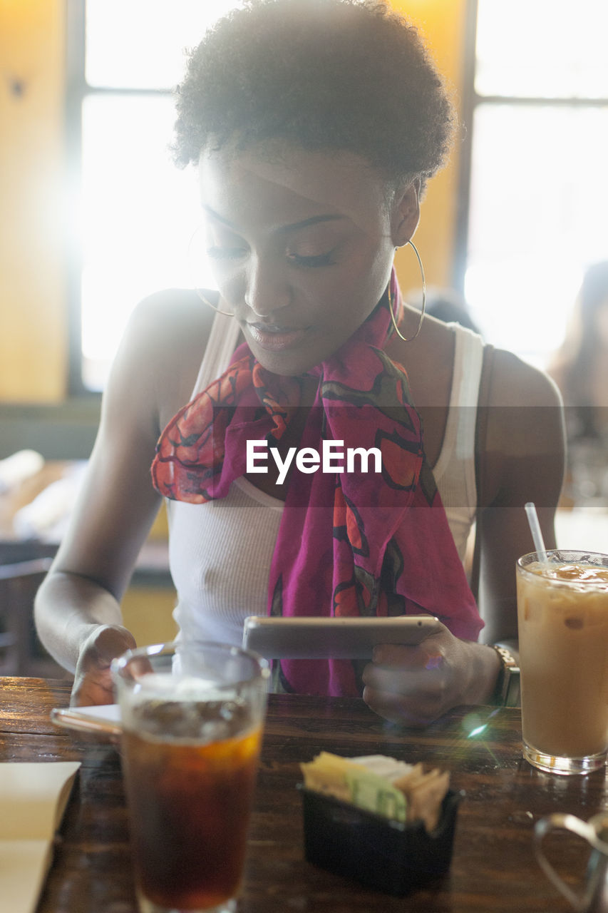 Young woman at a cafe