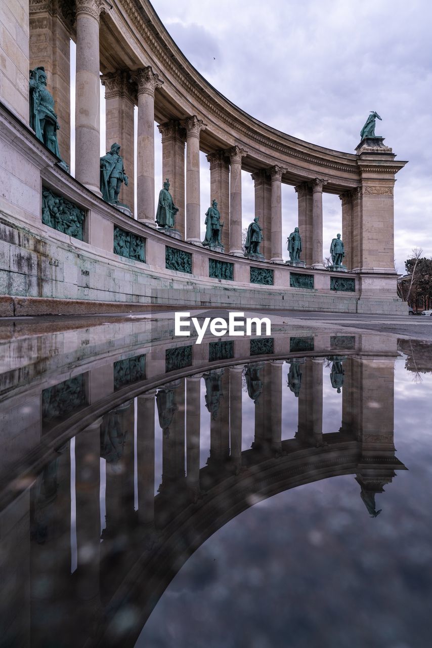 Reflection of building in water