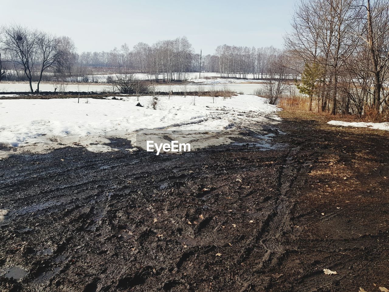 SCENIC VIEW OF SNOW COVERED LAND