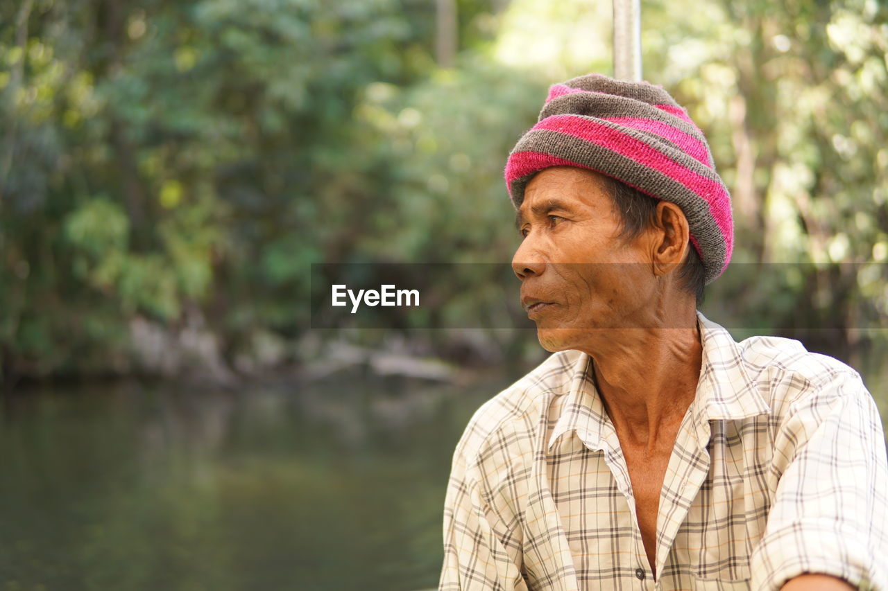 Close-up of man looking away