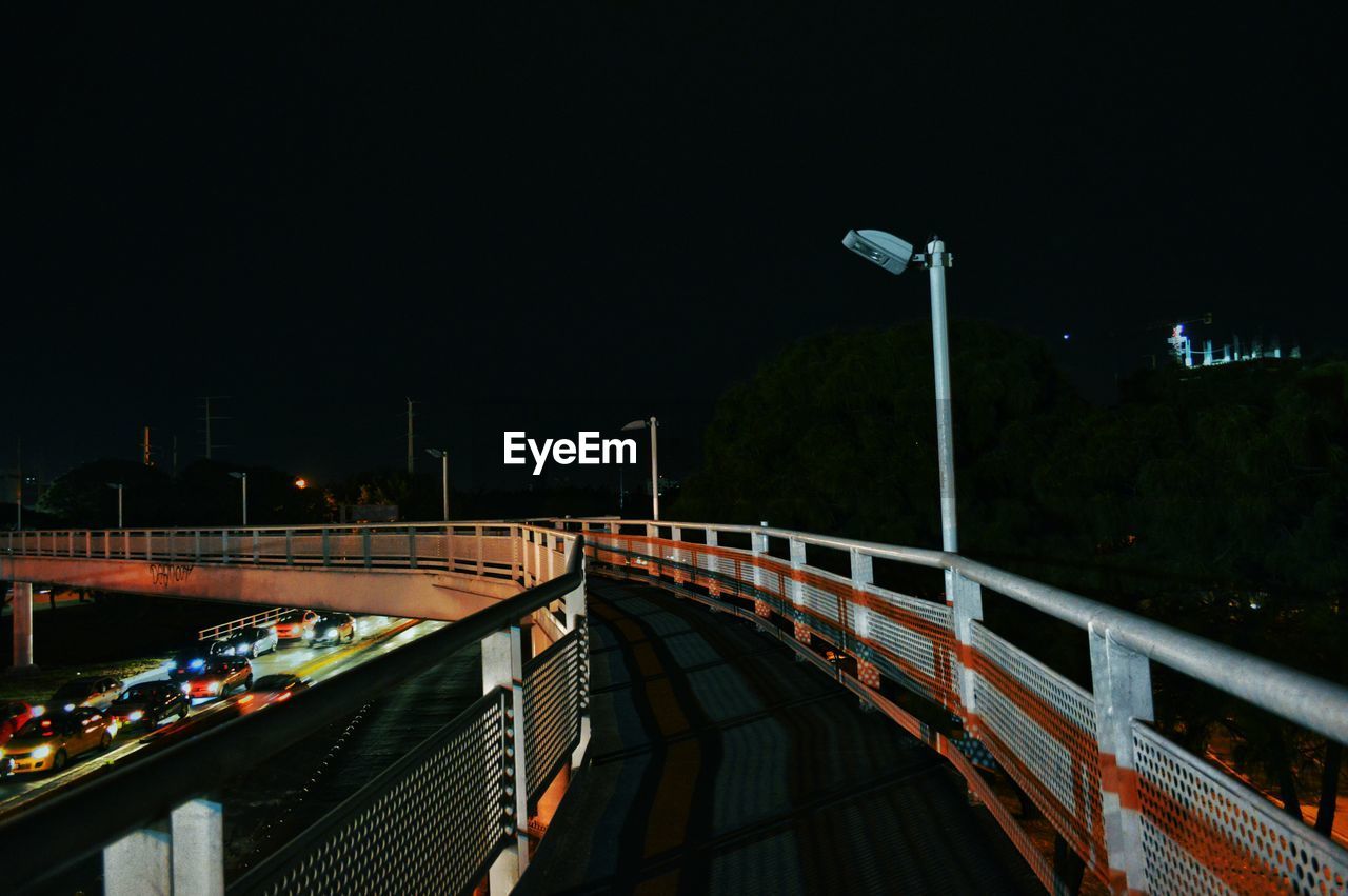 View of elevated road at night