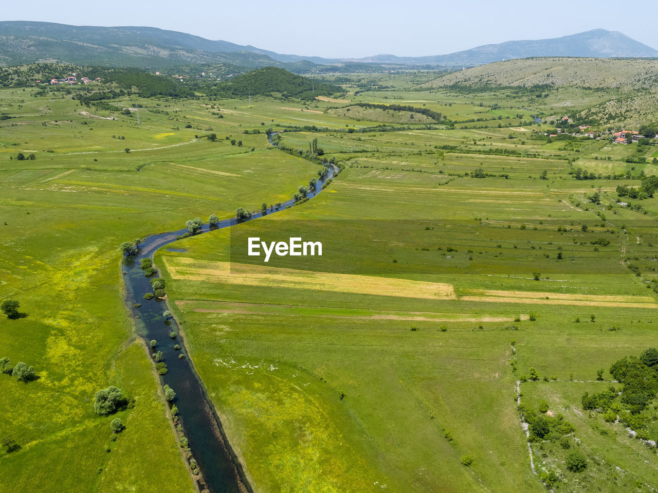 High angle view of agricultural field