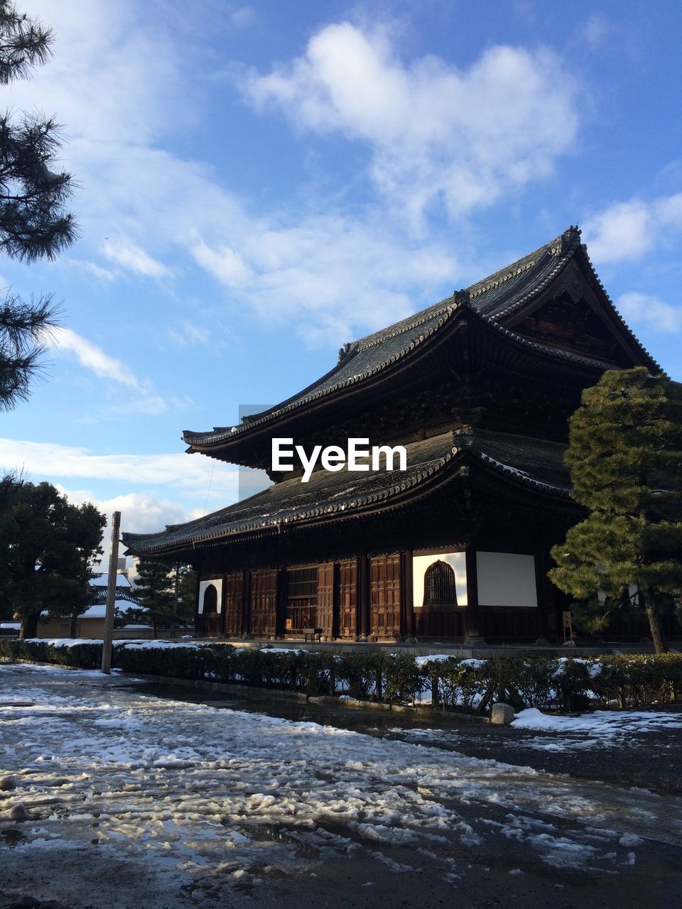 View of traditional house in winter