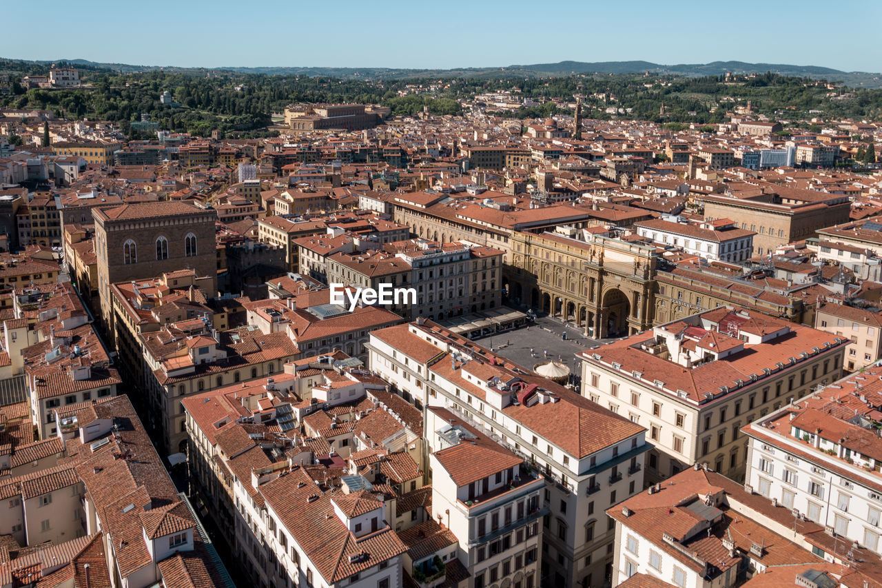 High angle shot of townscape