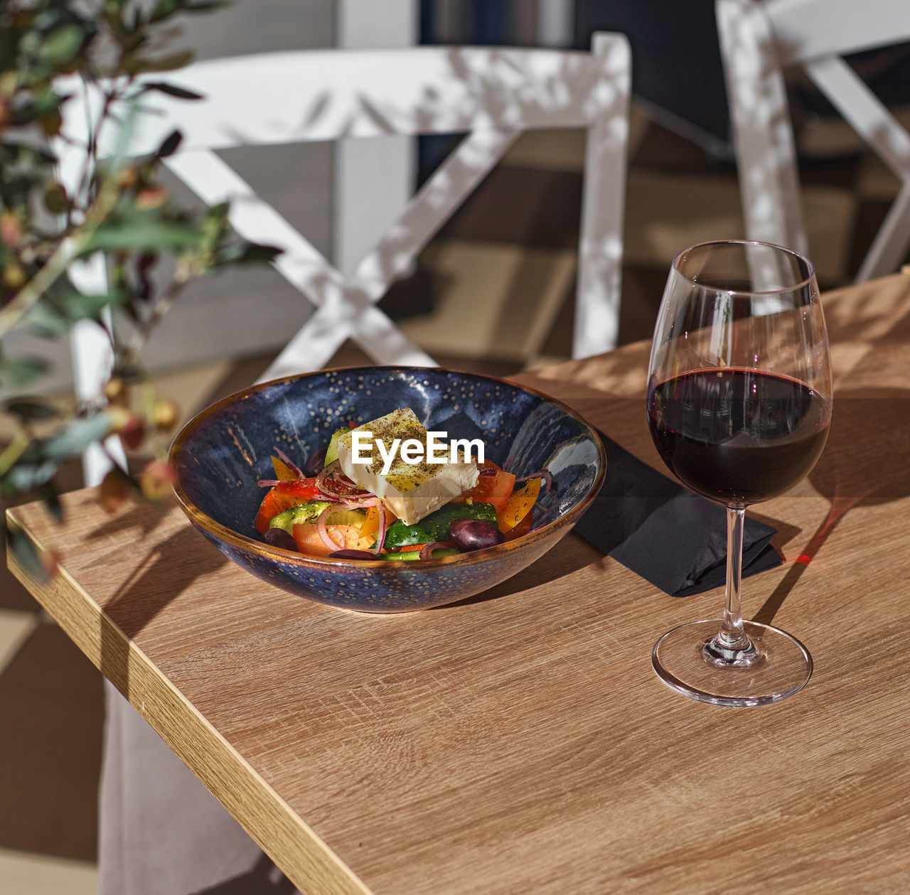 high angle view of food on table