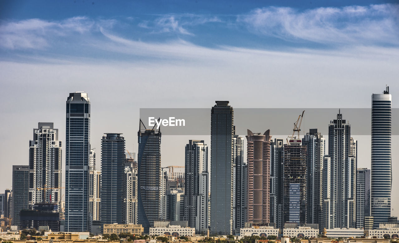 View of skyscrapers in city