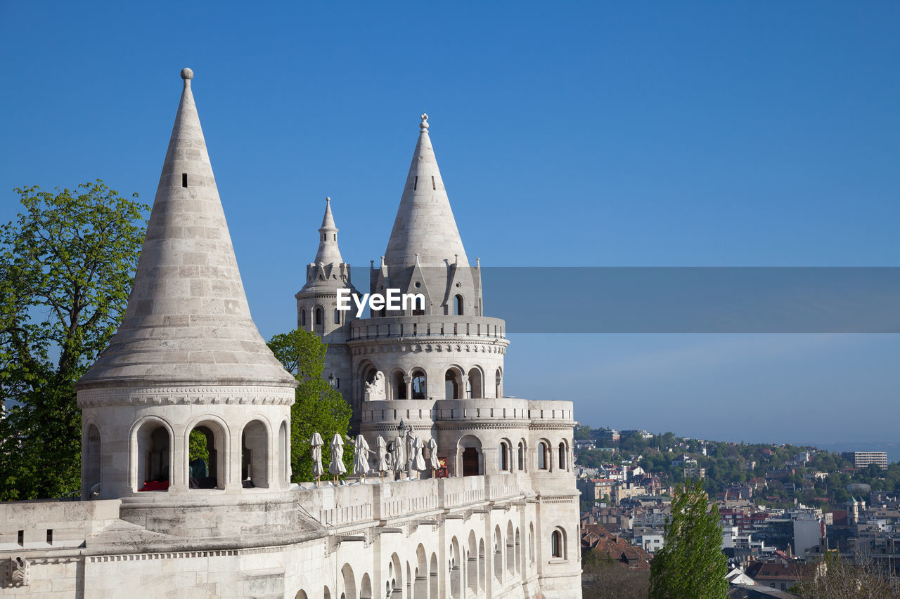 Towers and conical turrets of the neo-romanesque fishermen's bastion