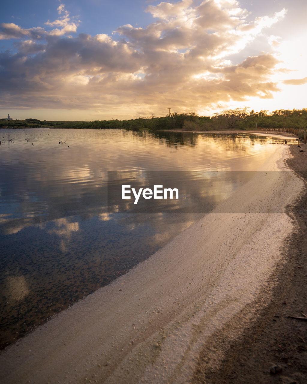 SCENIC VIEW OF BEACH AGAINST SKY AT SUNSET