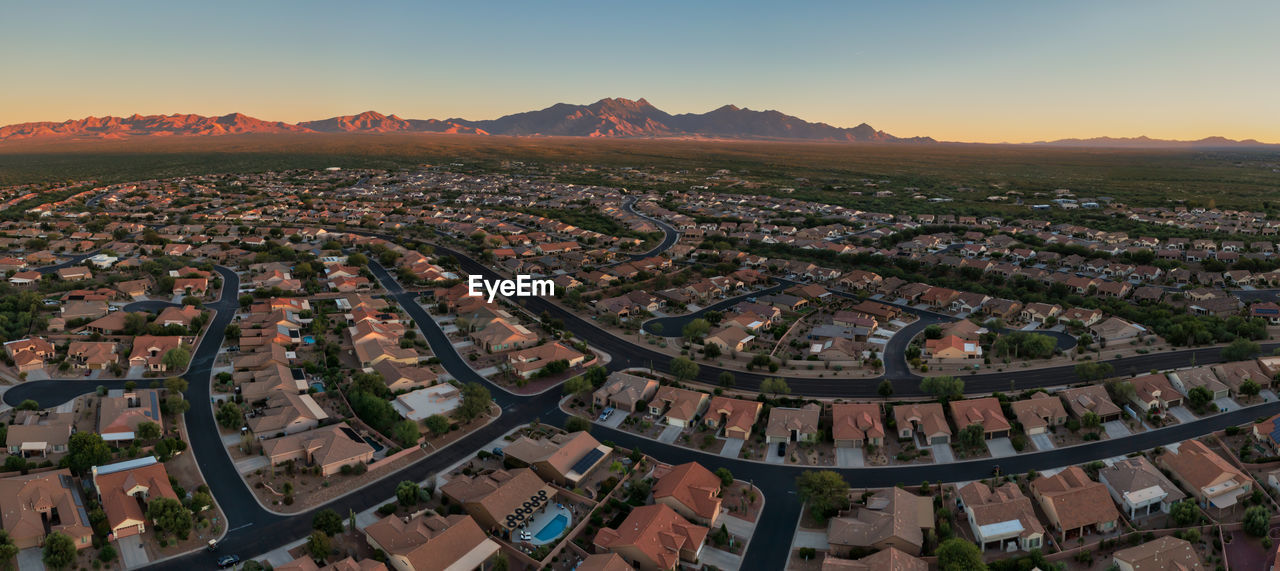 Quail creek residential neighborhood in sahuarita, aerial photo