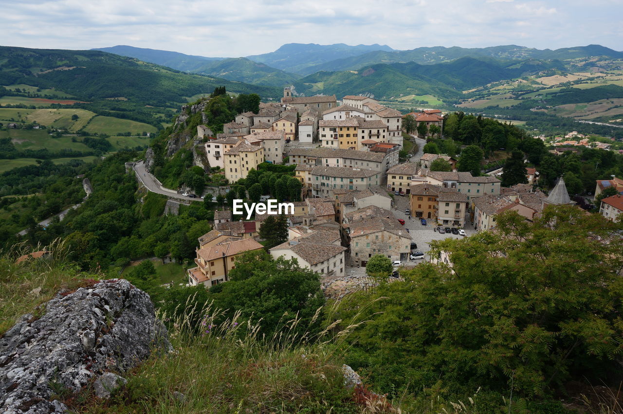 High angle view of townscape