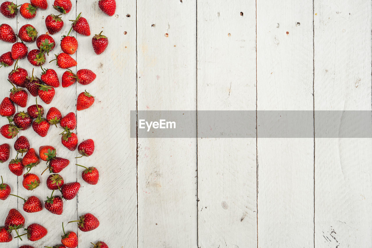 High angle view of fruits on table