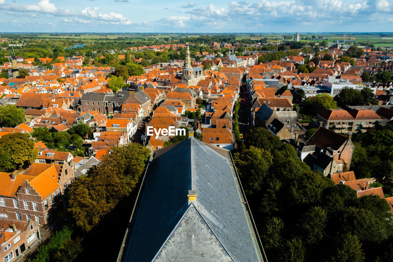 Zierikzee, skyline of the town zierikzee in zeeland, the netherlands