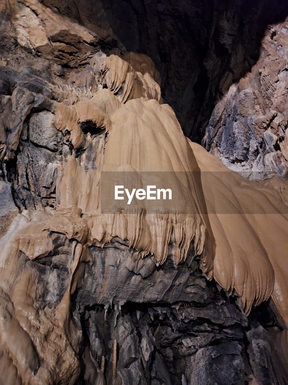 low angle view of rock formations