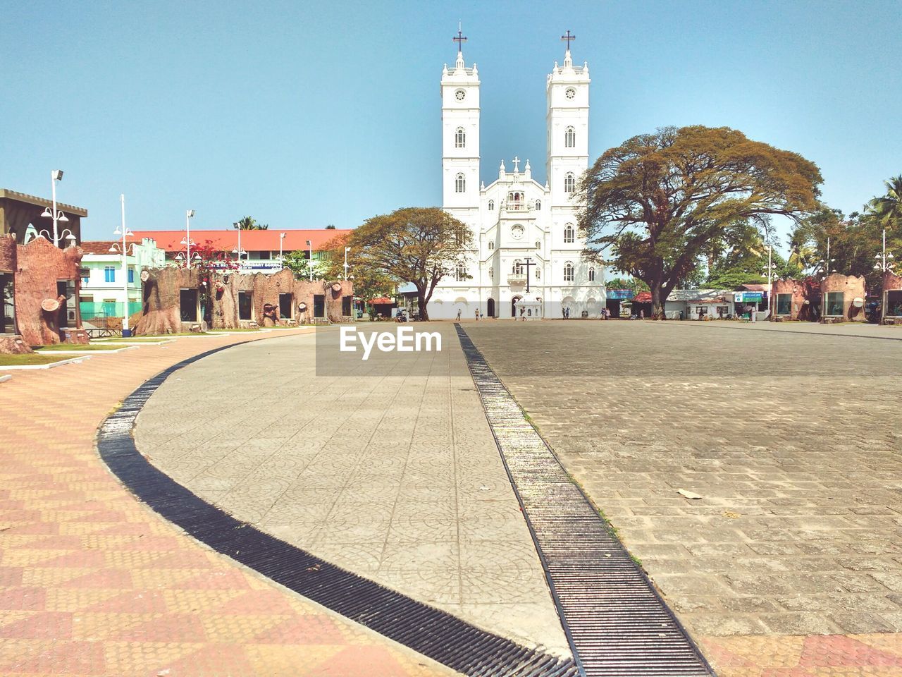 Low angle view of church against clear sky