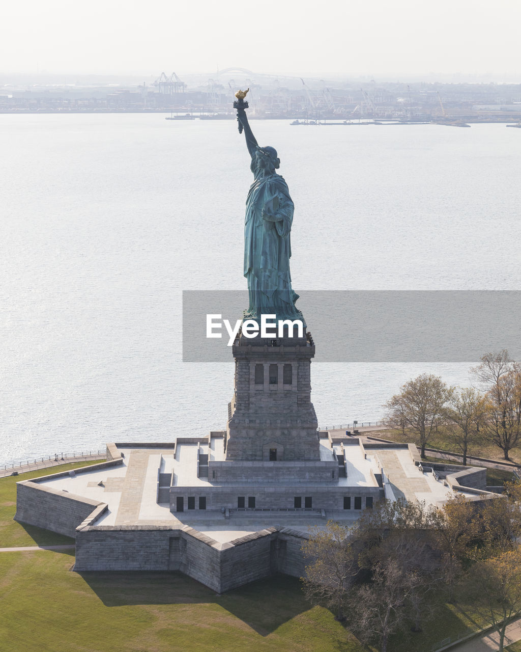 Usa, new york, new york city, statue of liberty, high angle view