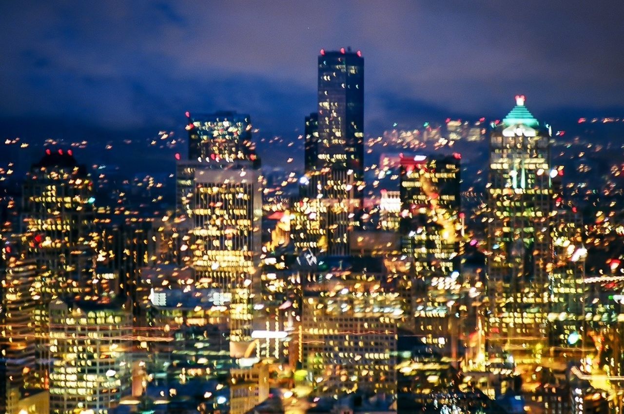 Blur illuminated cityscape