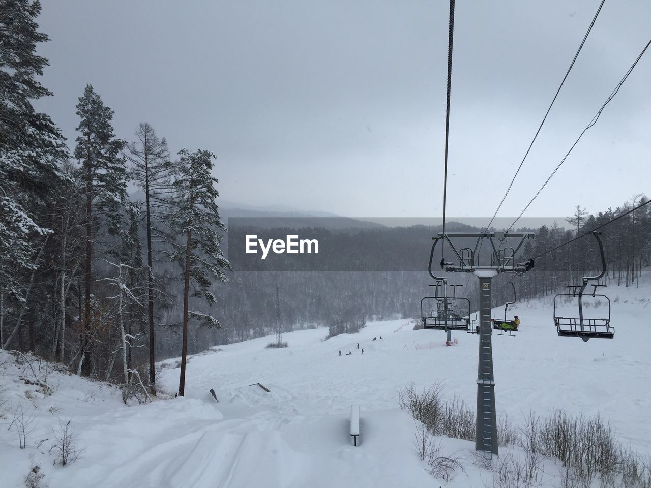 Ski lift against sky