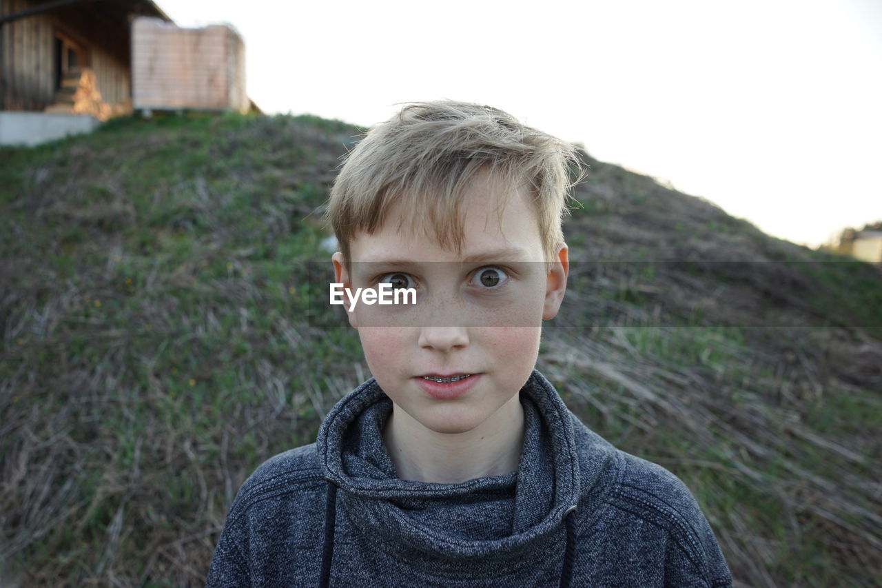 Close-up portrait of young boy