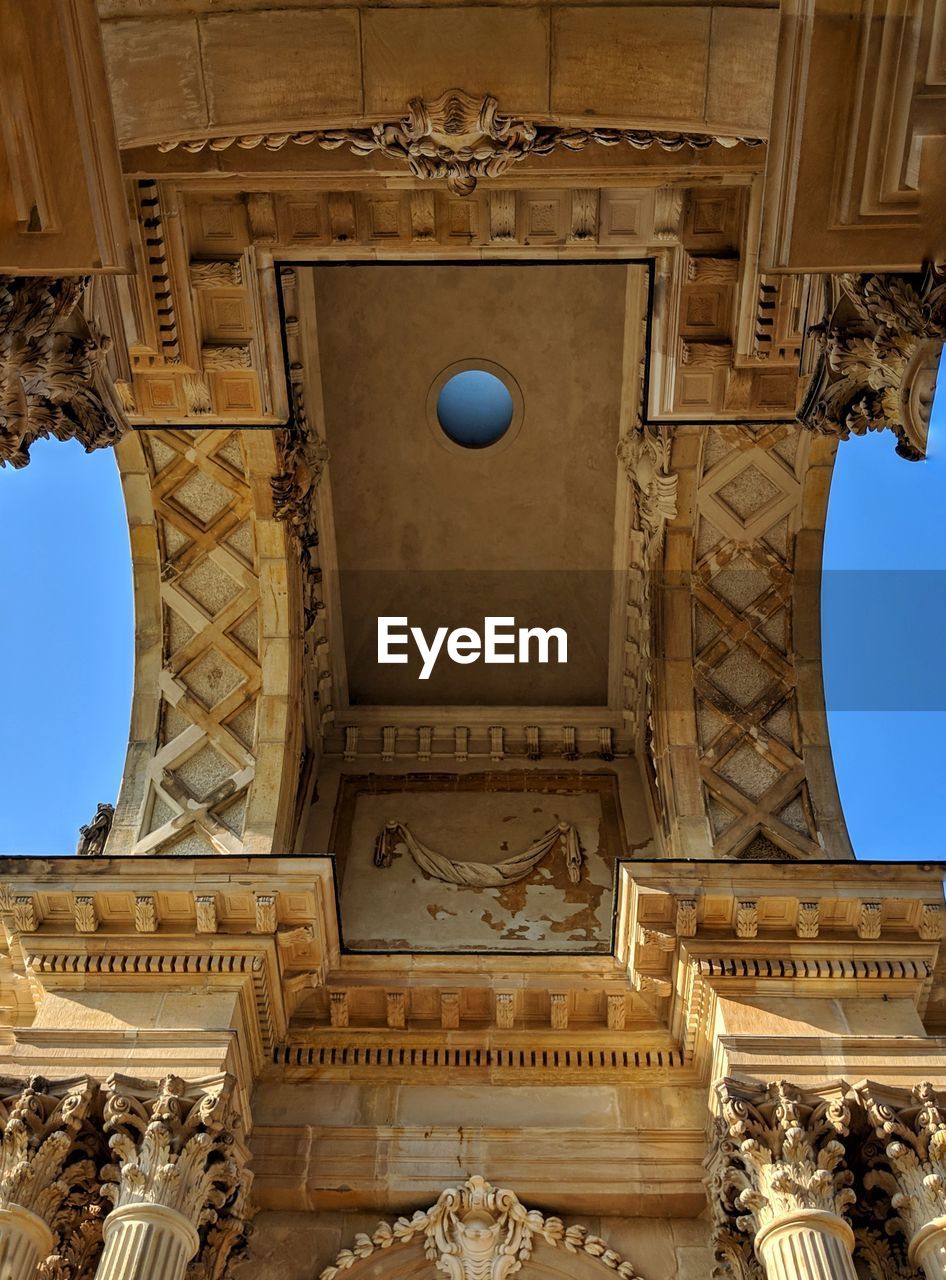 Low angle view of historical building against sky