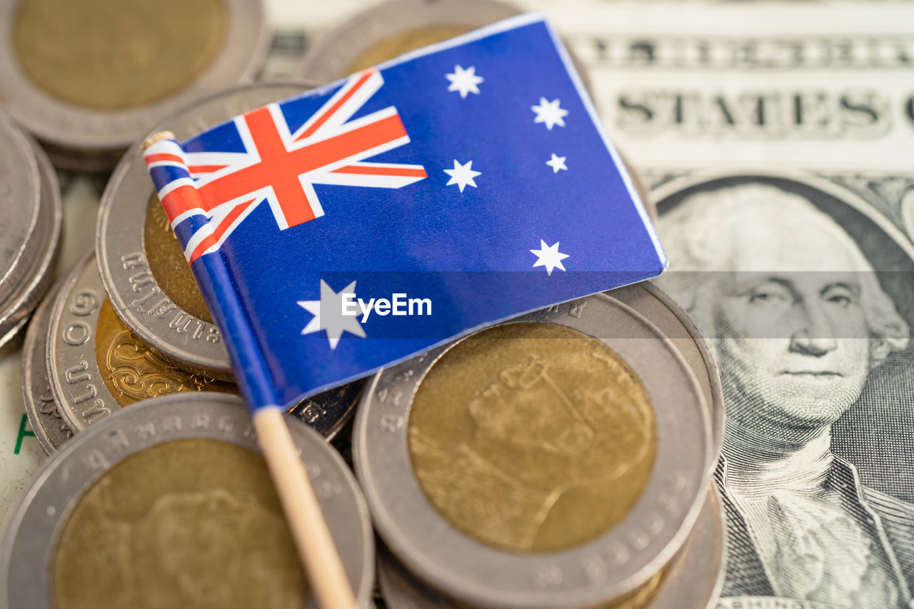 finance, money, currency, business, flag, wealth, cash, exchange rate, patriotism, blue, coin, star shape, paper currency, banking, no people, money handling, close-up, corporate business, government, shape, symbol, savings, economy, global finance, investment