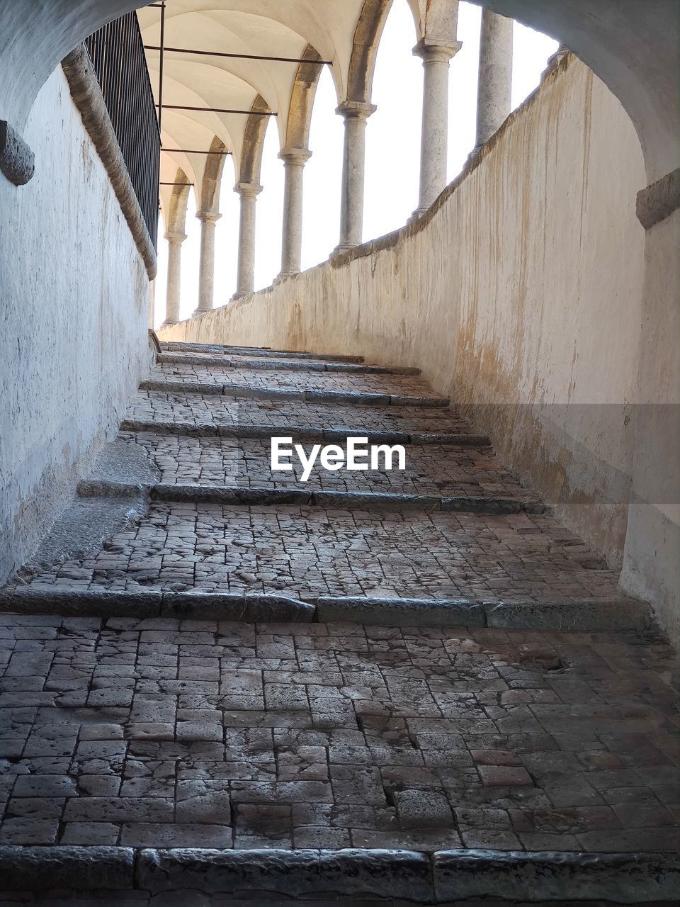 Low angle view of empty corridor