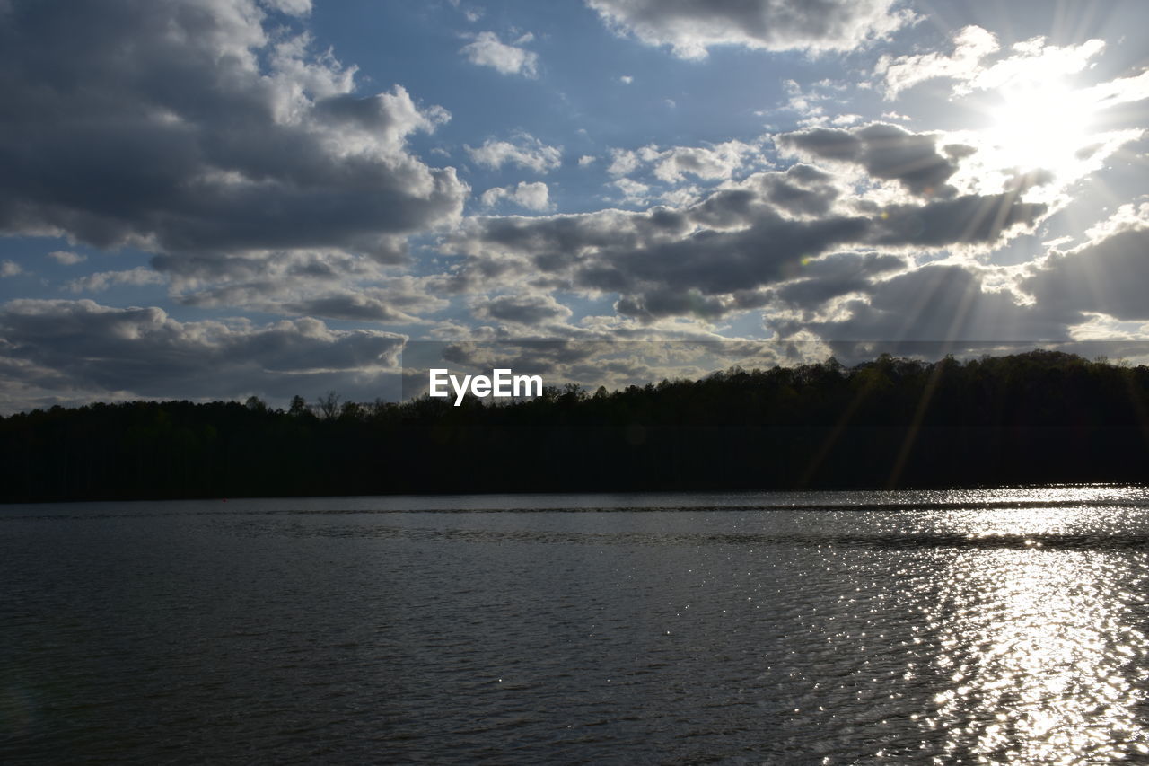 SCENIC VIEW OF LAKE BY TREES AGAINST SKY