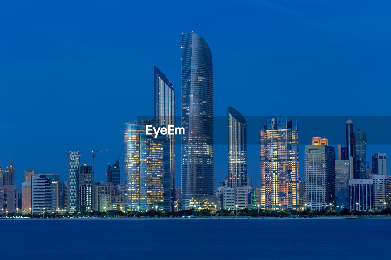 Abu dhabi seascape water front during sunset