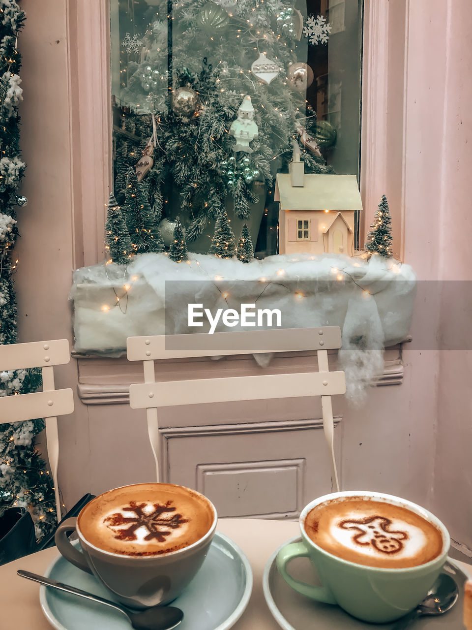 Festive decor and cute lattes in london