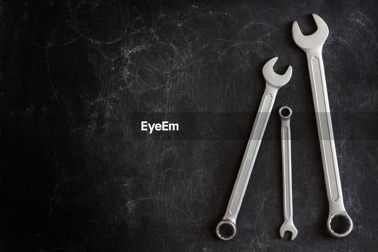 Directly above shot of tools on table