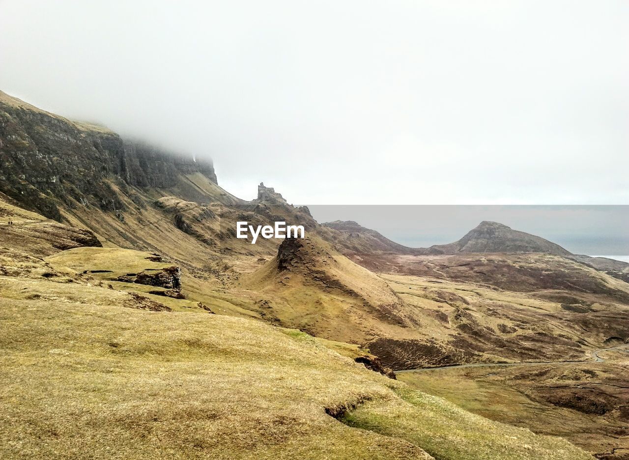 Scenic view of mountain against clear sky