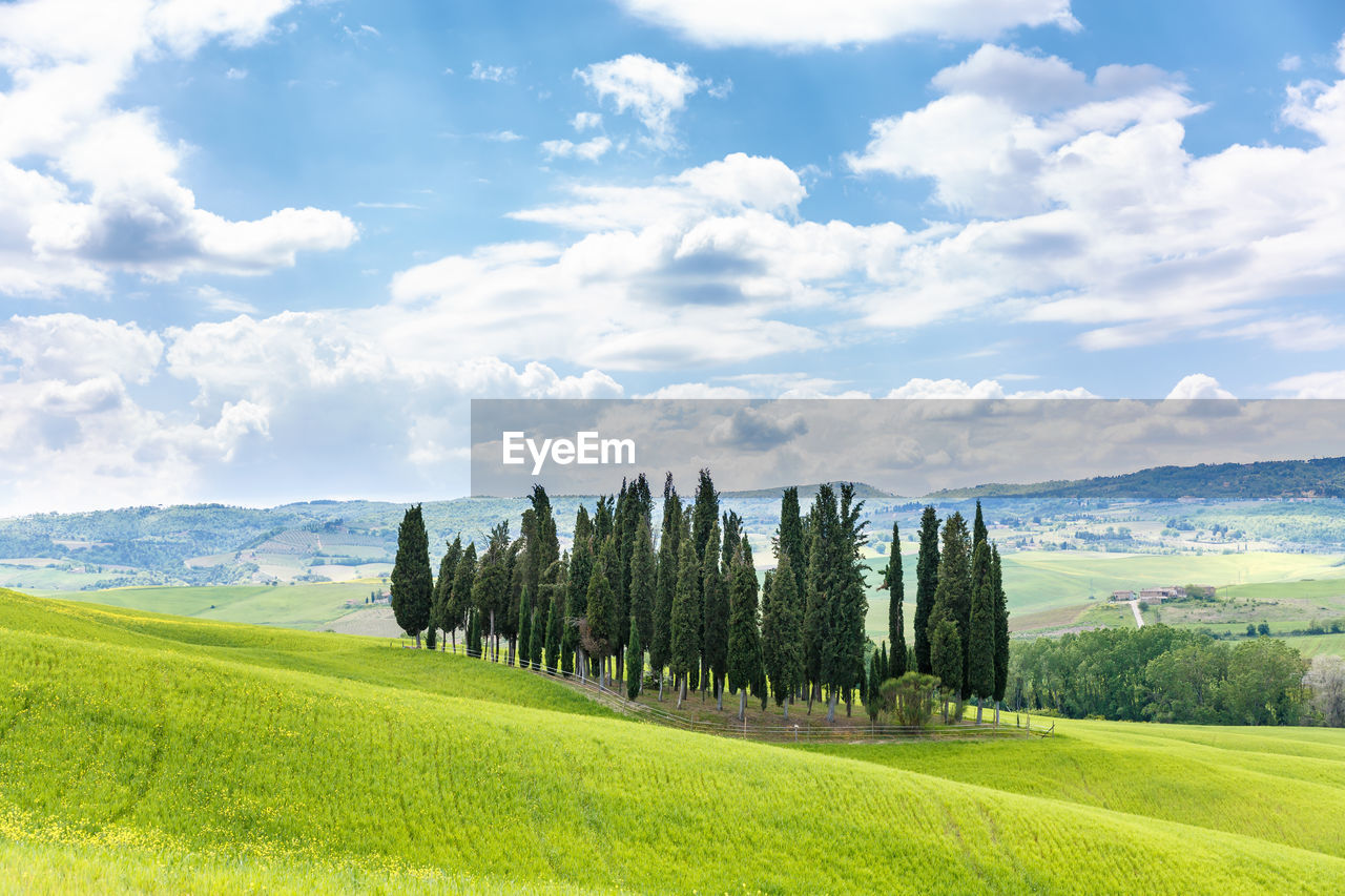 Scenic view of landscape against cloudy sky