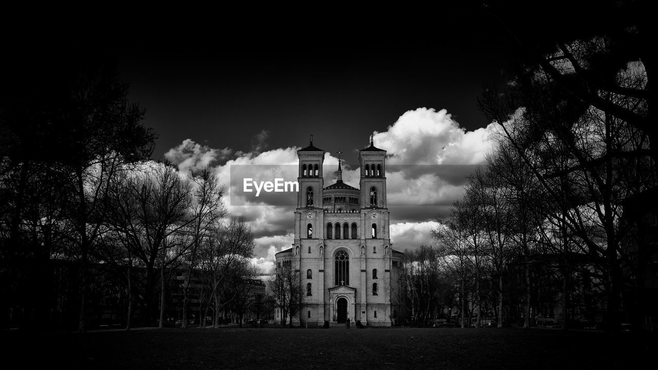 Facade of church against sky