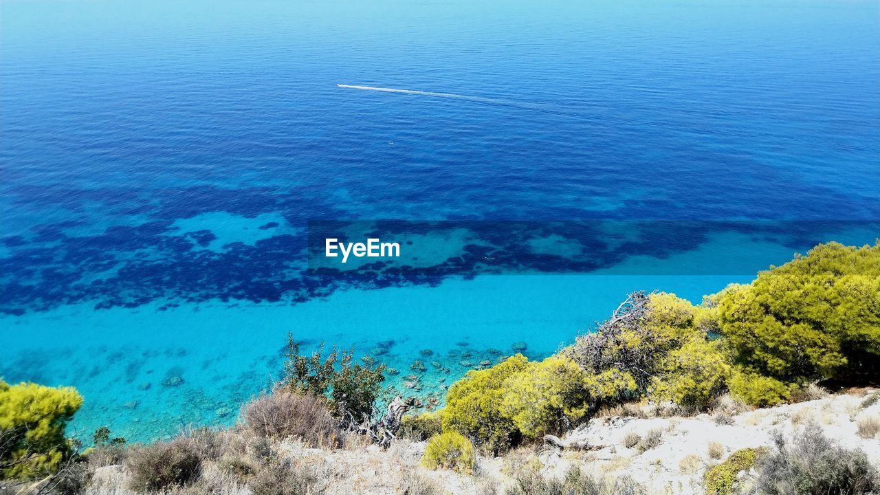 High angle view of sea shore