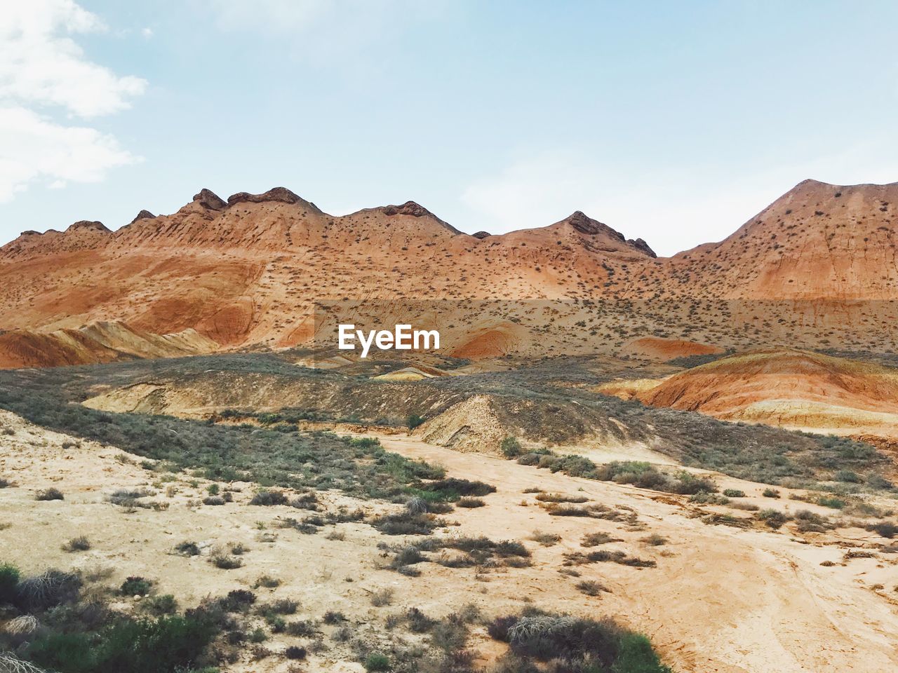 Scenic view of desert against sky