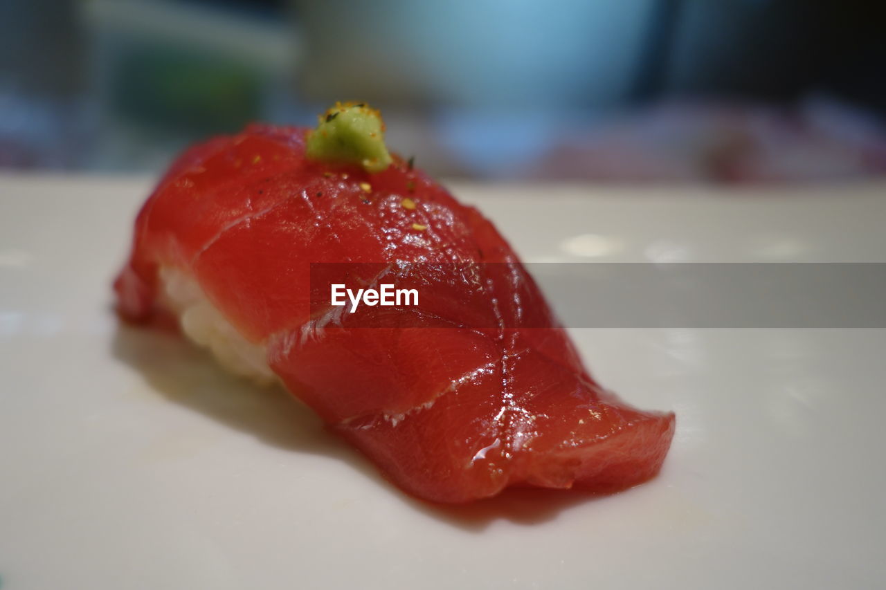 Close-up of sushi on plate