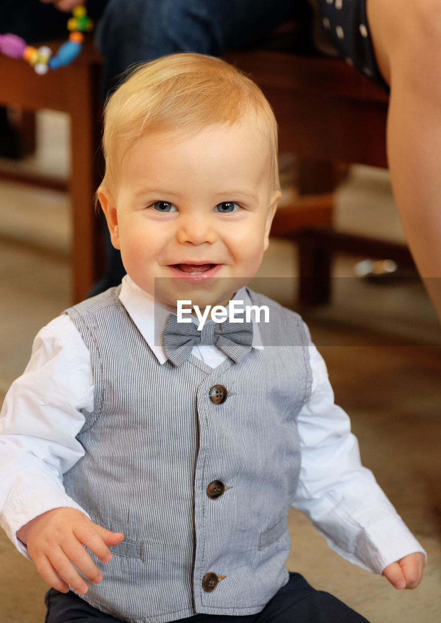 Portrait of cute boy smiling