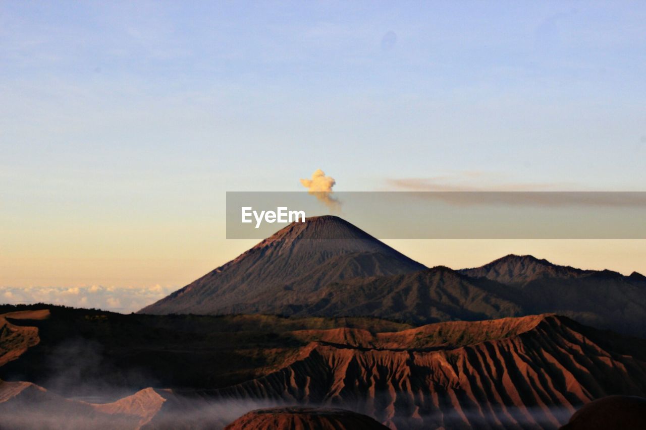 View of mt bromo against sky during sunset