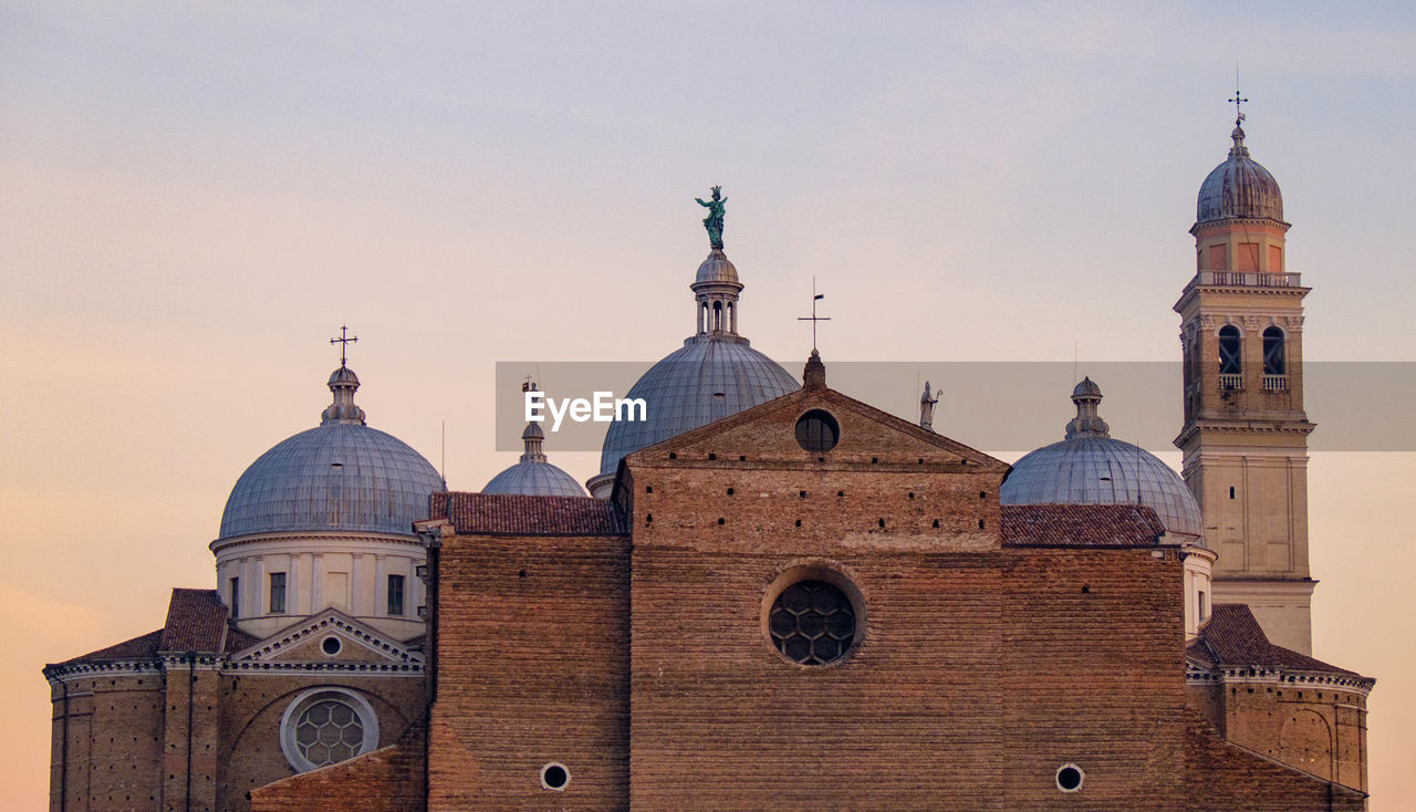 Basilica of saint anthony of padua against clear sky during sunset