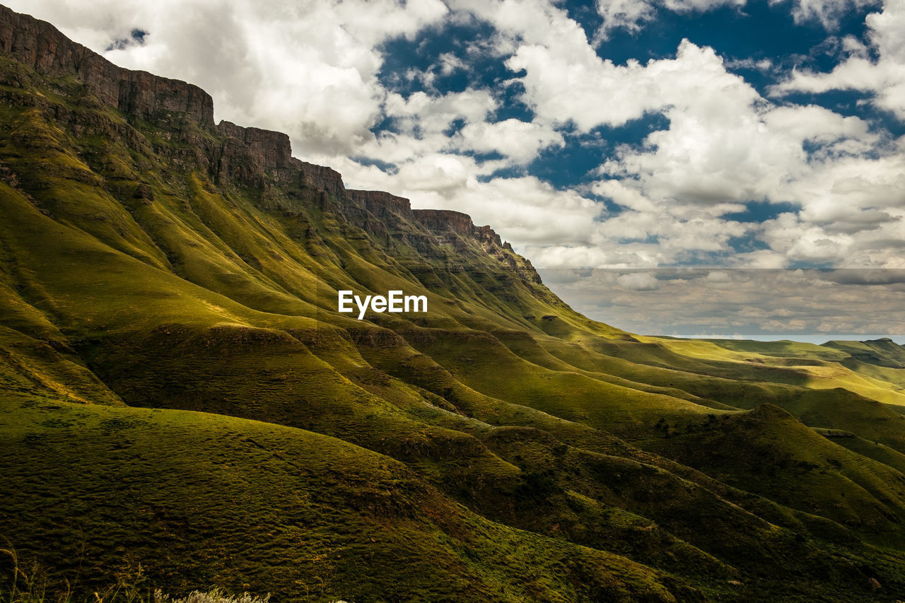 Low angle view of mountain against sky