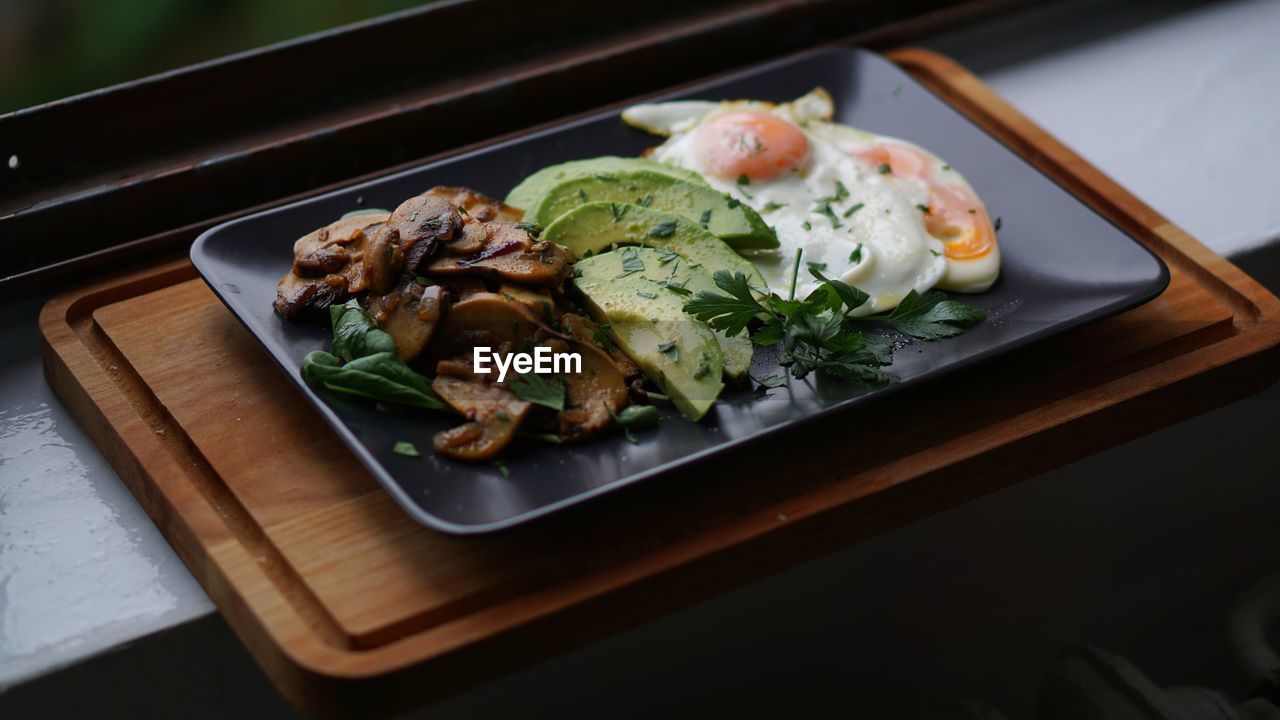 Close-up of food on cutting board