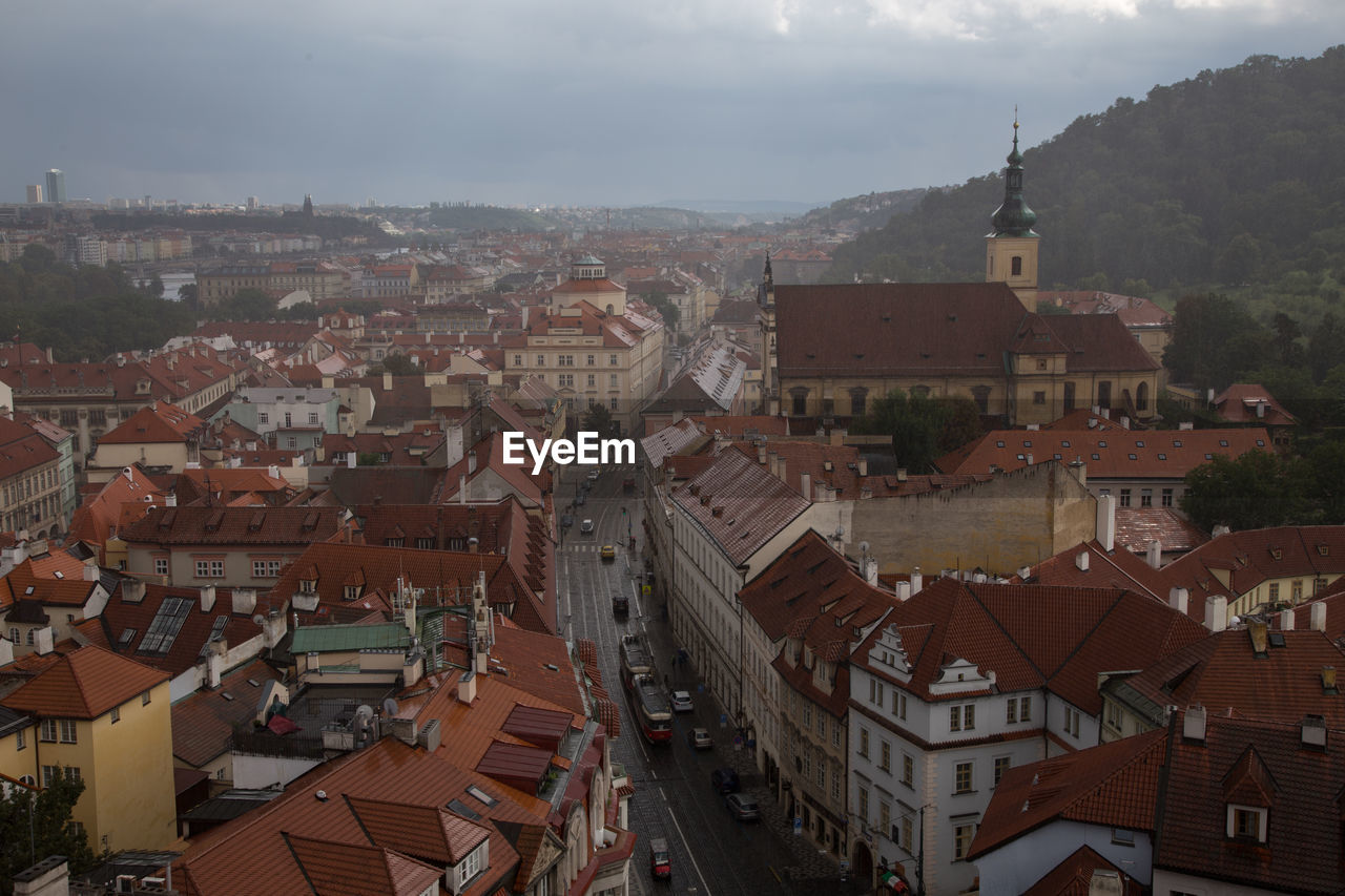 High angle view of cityscape