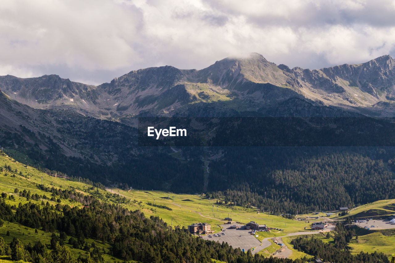 Scenic view of mountains against sky