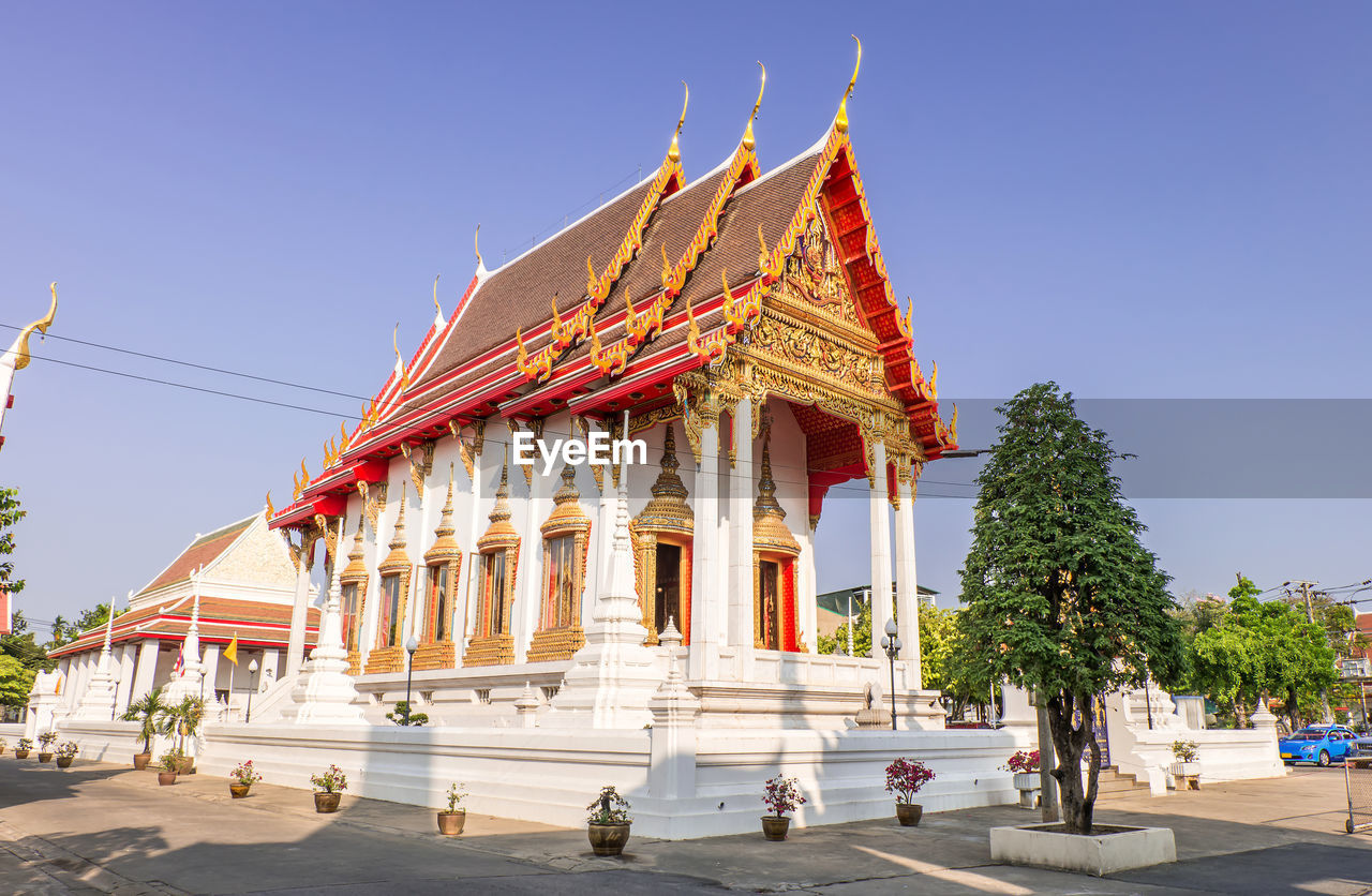 Low angle view of temple against sky