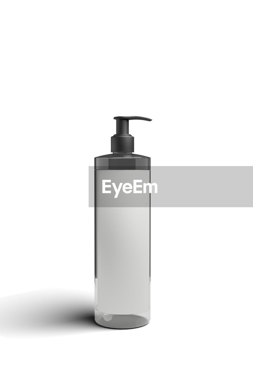 cut out, white background, studio shot, single object, container, bottle, copy space, indoors, no people, white, simplicity