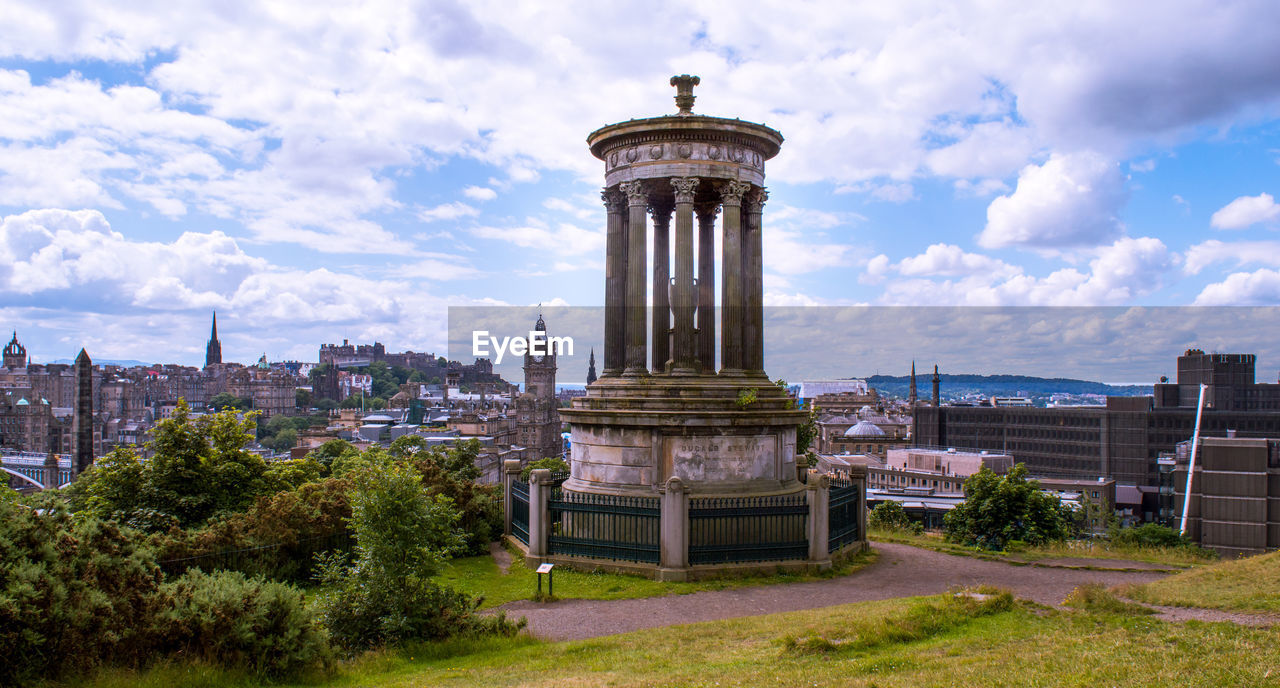 View of clock tower in city